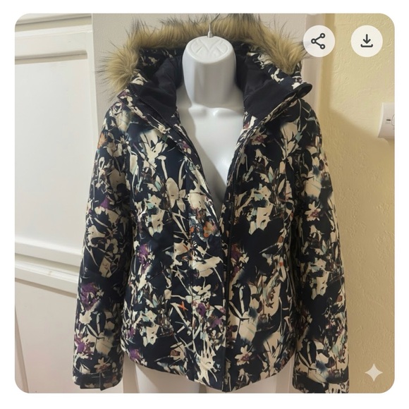 Roxy Jet Ski Snow Jacket - DryFlight 10K - Floral Print - Size S - Picture 3 of 7